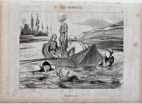Honoré Daumier: En pleine eau (Les baigneuses, Nr. 12), 1847