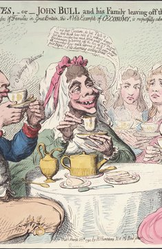 James Gillray: Anti-saccharites, - or -  John Bull and his family leaving off the use of sugar, 1851