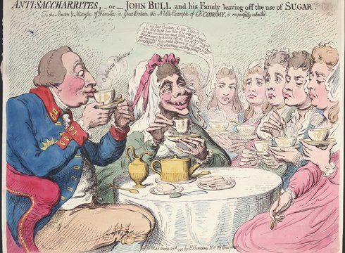 James Gillray: Anti-saccharites, - or - John Bull and his family leaving off the use of sugar, 1851