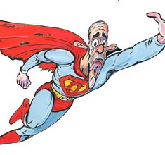 Gerald Scarfe: Obama flying