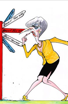 Gerald Scarfe:  Which Way Brexit?, 2016