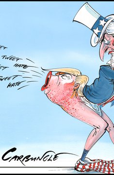 Gerald Scarfe: «Trump Uncle Sam backside»
